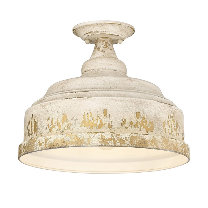 Golden 0806-SF AI Three Light Semi-Flush Mount, Antique Ivory
