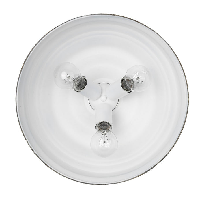 Golden 0806-SF AI Three Light Semi-Flush Mount, Antique Ivory