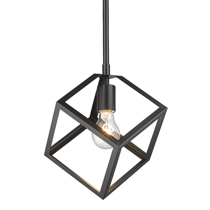 Golden 2086-M1L BLK One Light Mini Pendant, Matte Black