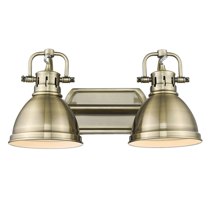 Golden 3602-BA2 AB-AB Two Light Bath Vanity, Aged Brass