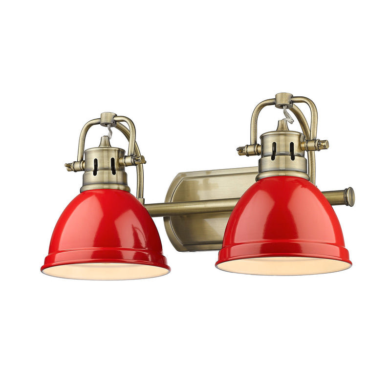 Golden 3602-BA2 AB-RD Two Light Bath Vanity, Aged Brass