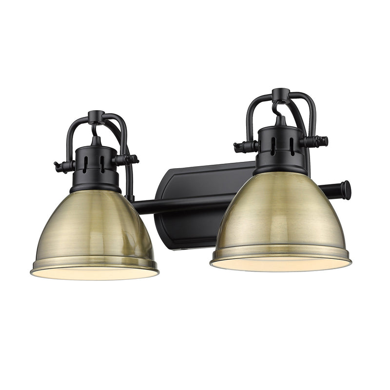 Golden 3602-BA2 BLK-BLK Two Light Bath Vanity, Matte Black