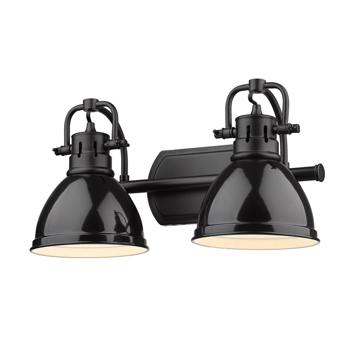 Golden 3602-BA2 BLK-BK Two Light Bath Vanity, Matte Black