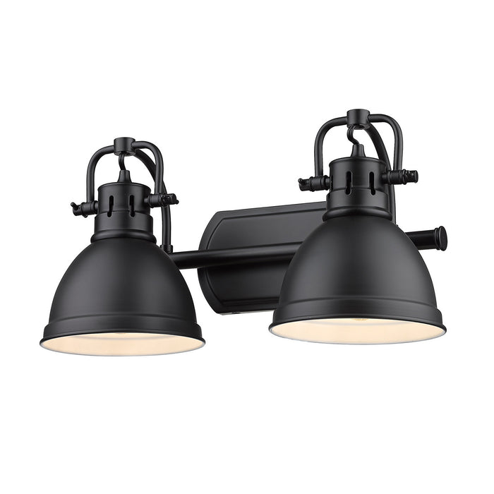 Golden 3602-BA2 BLK-BLK Two Light Bath Vanity, Matte Black