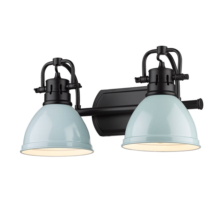 Golden 3602-BA2 BLK-SF Two Light Bath Vanity, Matte Black