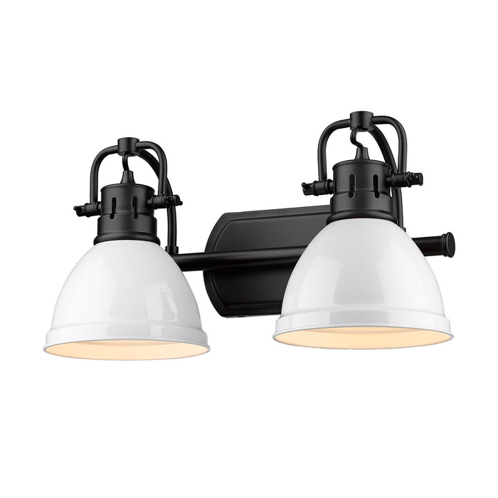Golden 3602-BA2 BLK-WH Two Light Bath Vanity, Matte Black