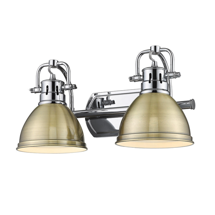 Golden 3602-BA2 CH-AB Two Light Bath Vanity, Chrome