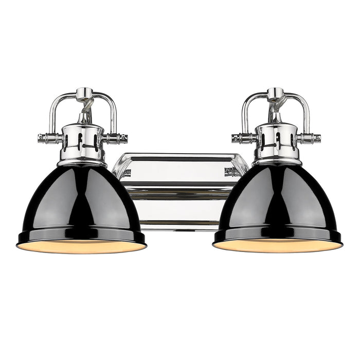 Golden 3602-BA2 CH-BK Two Light Bath Vanity, Chrome