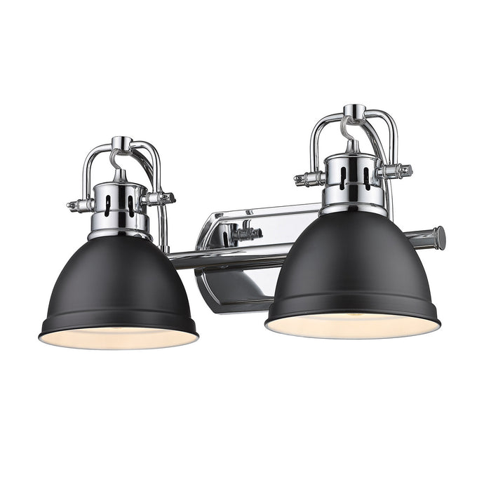 Golden 3602-BA2 CH-BLK Two Light Bath Vanity, Chrome