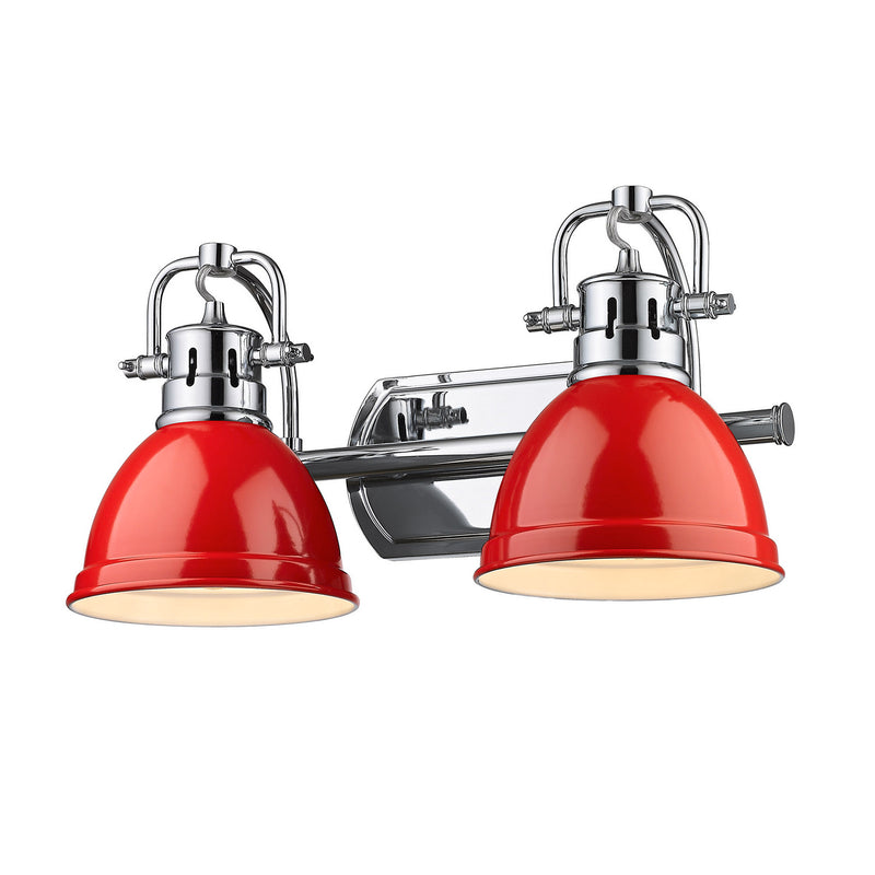 Golden 3602-BA2 CH-RD Two Light Bath Vanity, Chrome