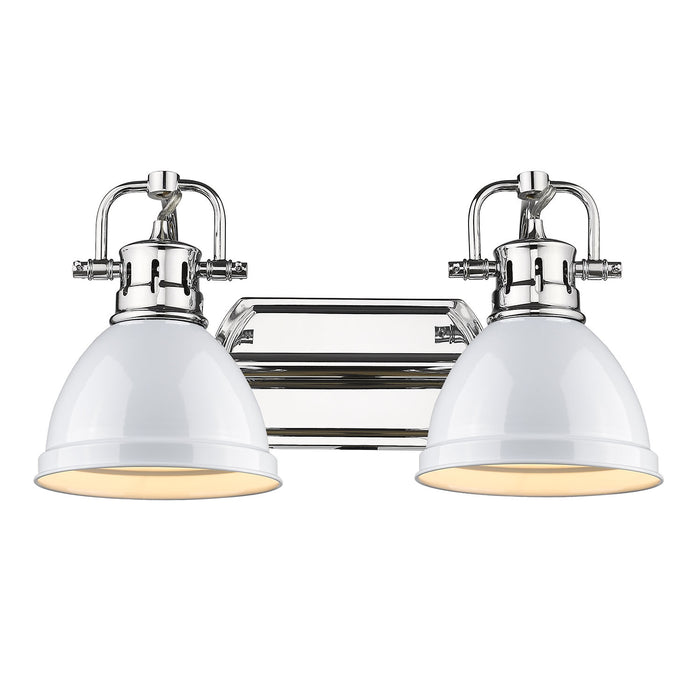 Golden 3602-BA2 CH-WH Two Light Bath Vanity, Chrome
