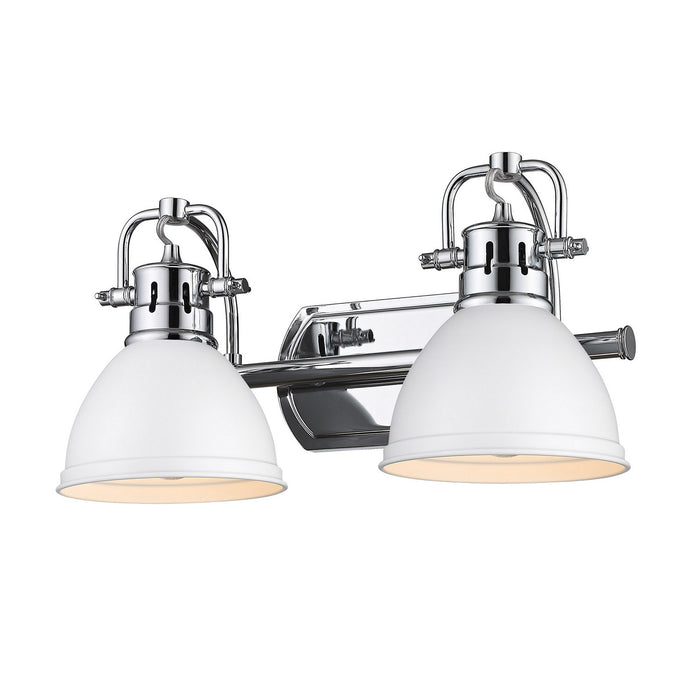 Golden 3602-BA2 CH-WHT Two Light Bath Vanity, Chrome