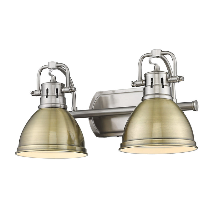 Golden 3602-BA2 PW-AB Two Light Bath Vanity, Pewter