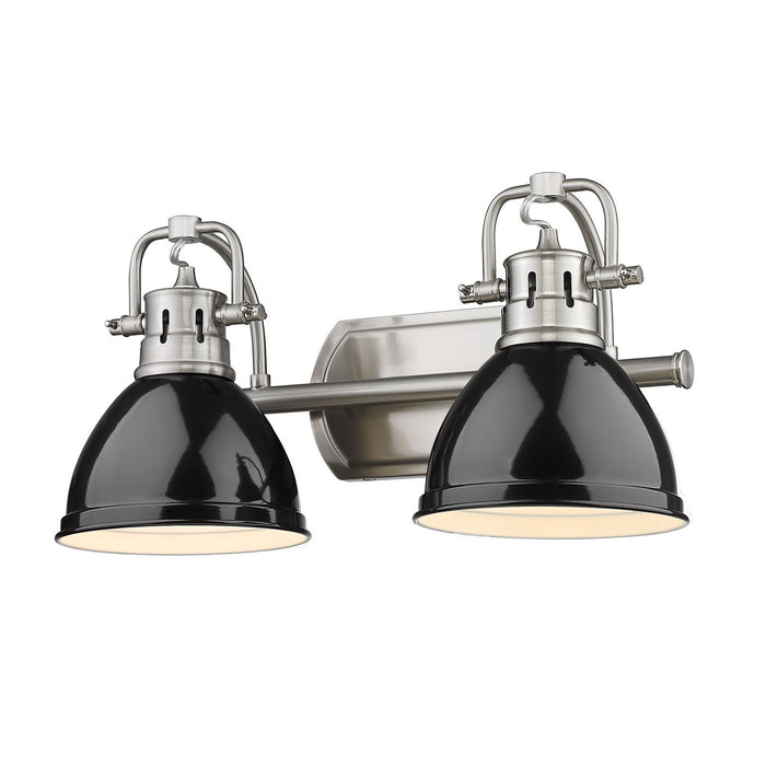 Golden 3602-BA2 PW-BK Two Light Bath Vanity, Pewter