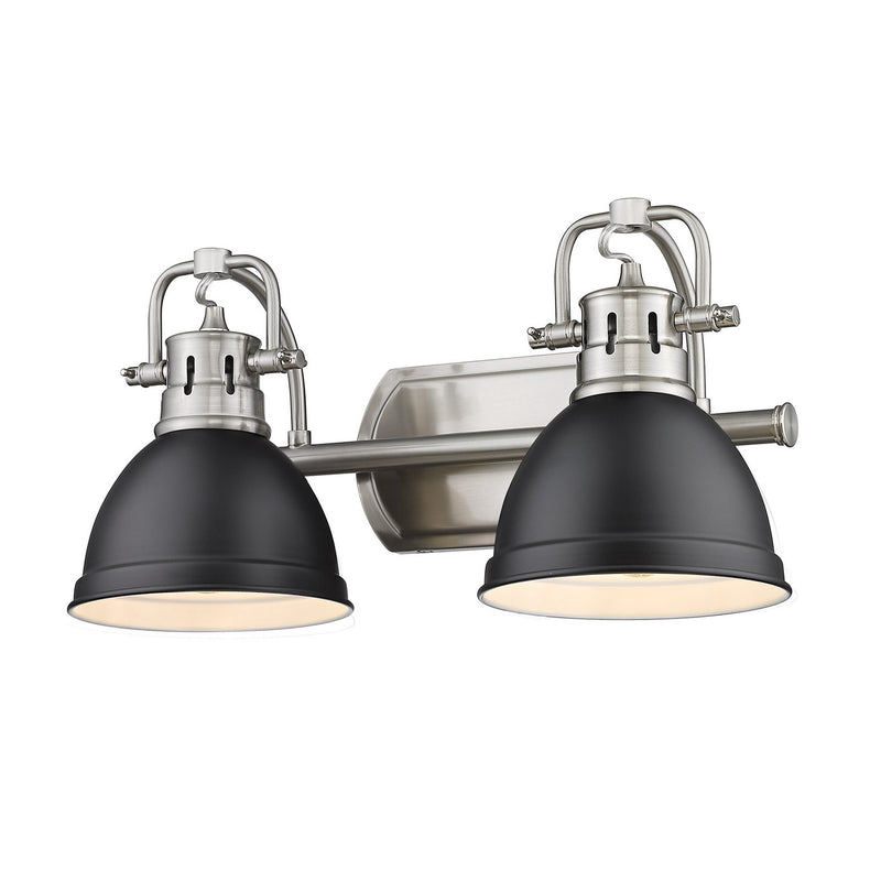 Golden 3602-BA2 PW-BLK Two Light Bath Vanity, Pewter