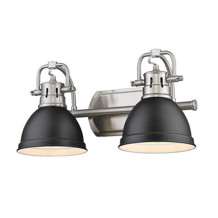 Golden 3602-BA2 PW-BLK Two Light Bath Vanity, Pewter