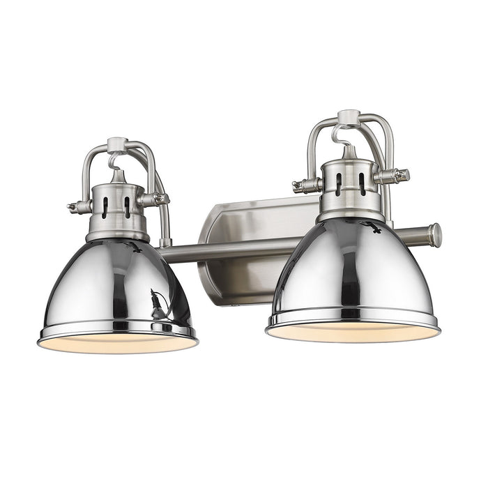 Golden 3602-BA2 PW-CH Two Light Bath Vanity, Pewter
