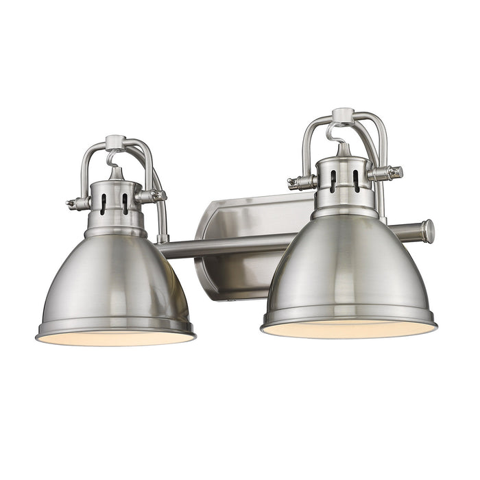 Golden 3602-BA2 PW-PW Two Light Bath Vanity, Pewter