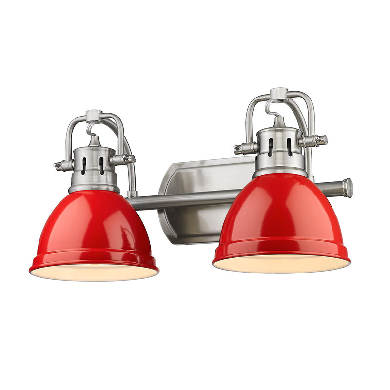 Golden 3602-BA2 PW-RD Two Light Bath Vanity, Pewter