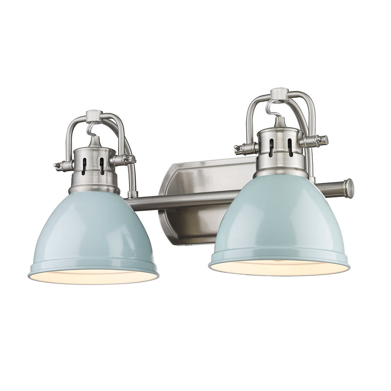 Golden 3602-BA2 PW-SF Two Light Bath Vanity, Pewter