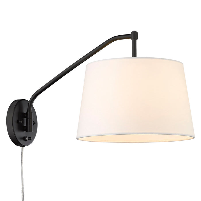 Golden 3694-A1W BLK-MWS One Light Wall Sconce, Matte Black