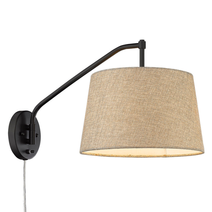 Golden 3694-A1W BLK-NS One Light Wall Sconce, Matte Black