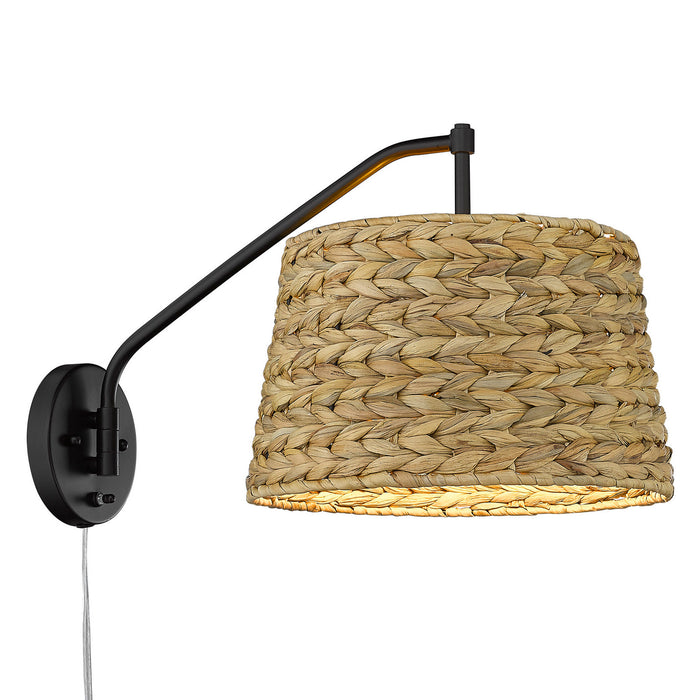 Golden 3694-A1W BLK-WSG One Light Wall Sconce, Matte Black