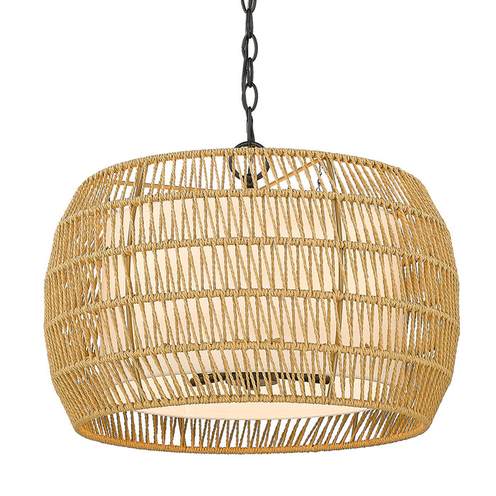 Golden 6805-4 BLK-NR Four Light Chandelier, Matte Black