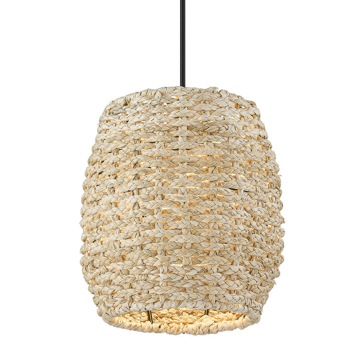 Golden 6810-M1L BLK-CR One Light Mini Pendant, Matte Black