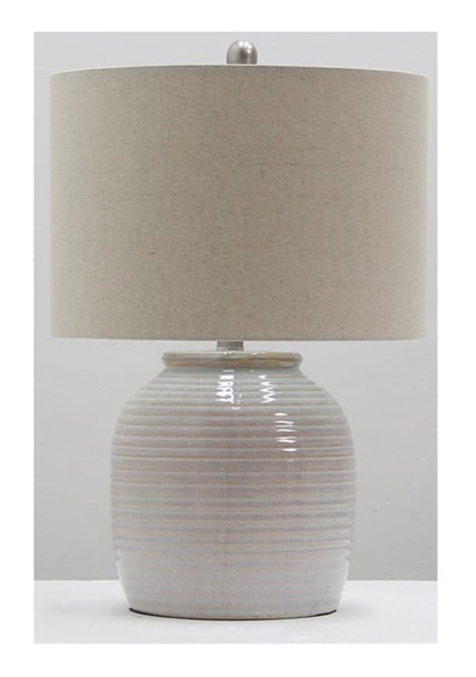 Craftmade 86258 One Light Table Lamp, White Ceramic/Brushed Polished Nickel