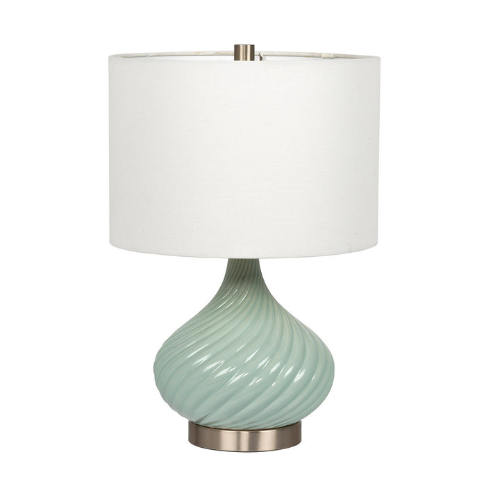 Craftmade 86214 One Light Table Lamp, Chalk Blue Brushed Polished Nickel
