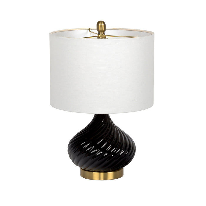 Craftmade 86216 One Light Table Lamp, Gloss Black Antique Brass