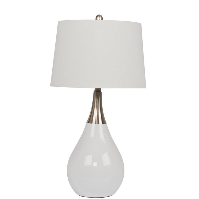 Craftmade 86221 One Light Table Lamp, Gloss White Brushed Polished Nickel