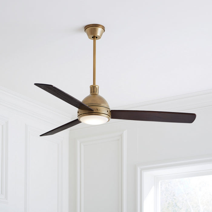 Visual Comfort Fan 3HCKR60HABD 60" Ceiling Fan, Hand Rubbed Antique Brass