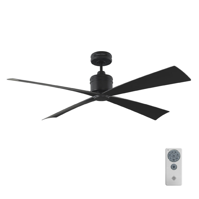 Visual Comfort Fan 4LNCR56MBK 56" Ceiling Fan, Midnight Black