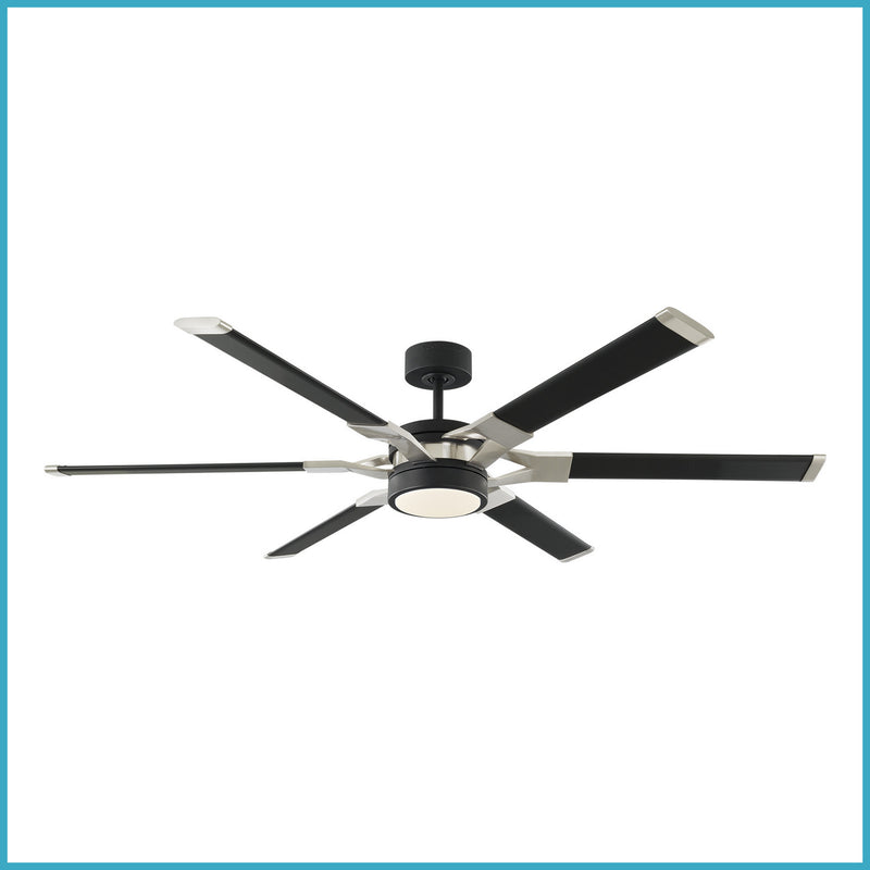 Visual Comfort Fan 6LFR62MBKD 62" Ceiling Fan, Midnight Black