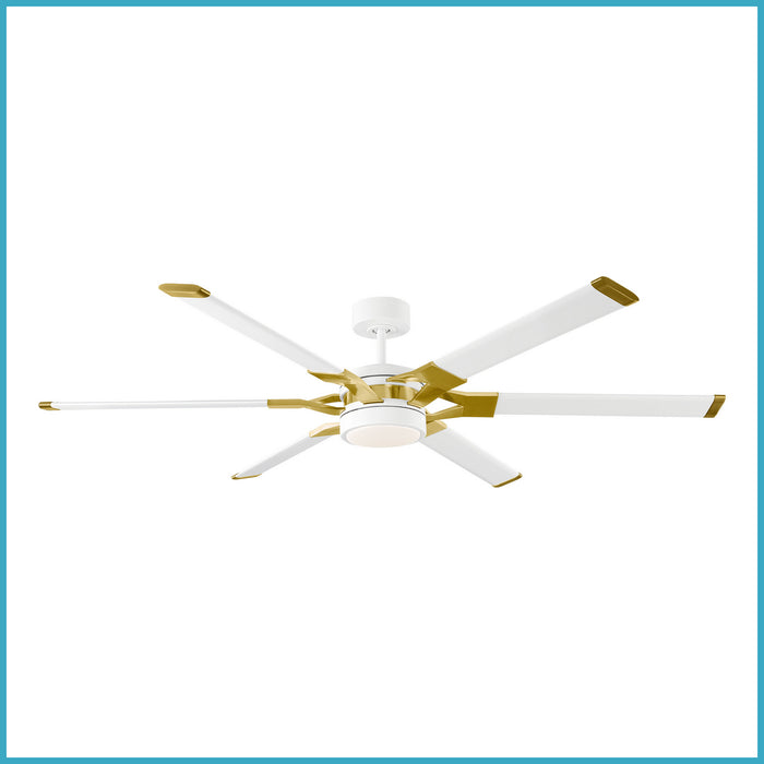 Visual Comfort Fan 6LFR62RZWBBSD 62" Ceiling Fan, Matte White