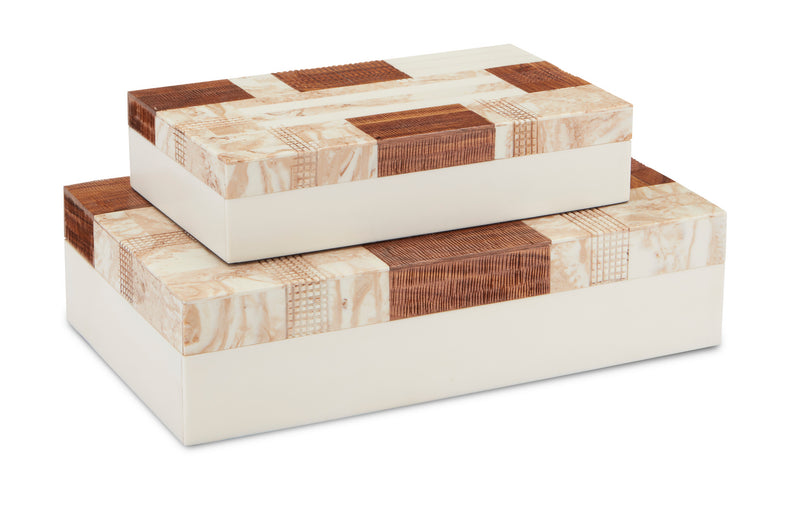 Currey and Company 1200-0446 Box Set of 2, Beige/Brown/Ivory/Natural