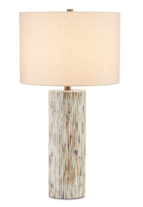 Currey and Company 6000-0709 One Light Table Lamp, Natural Bone/Antique Brass