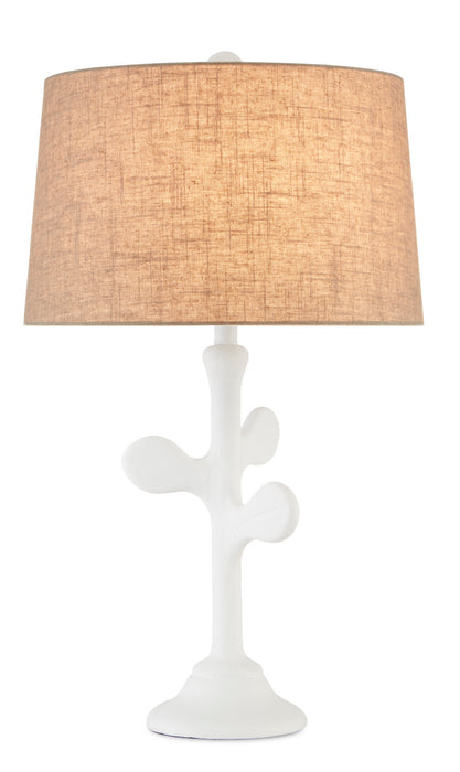 Currey and Company 6000-0714 One Light Table Lamp, White Gesso