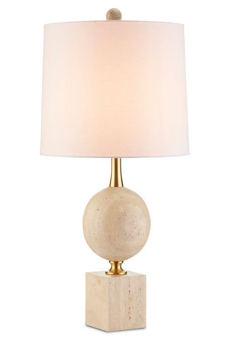 Currey and Company 6000-0718 One Light Table Lamp, Natural/Beige/Antique Brass
