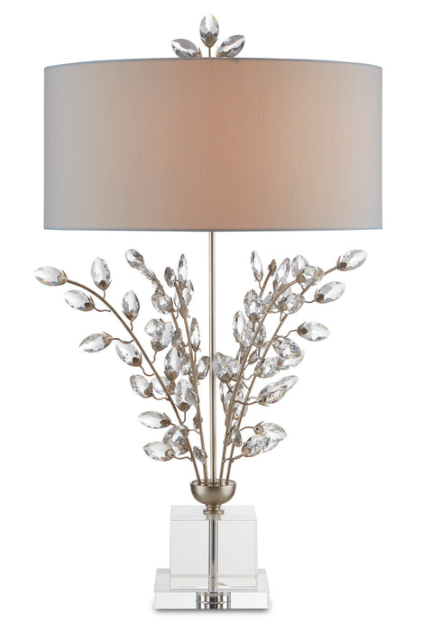 Currey and Company 6000-0727 Two Light Table Lamp, Silver Leaf/Clear