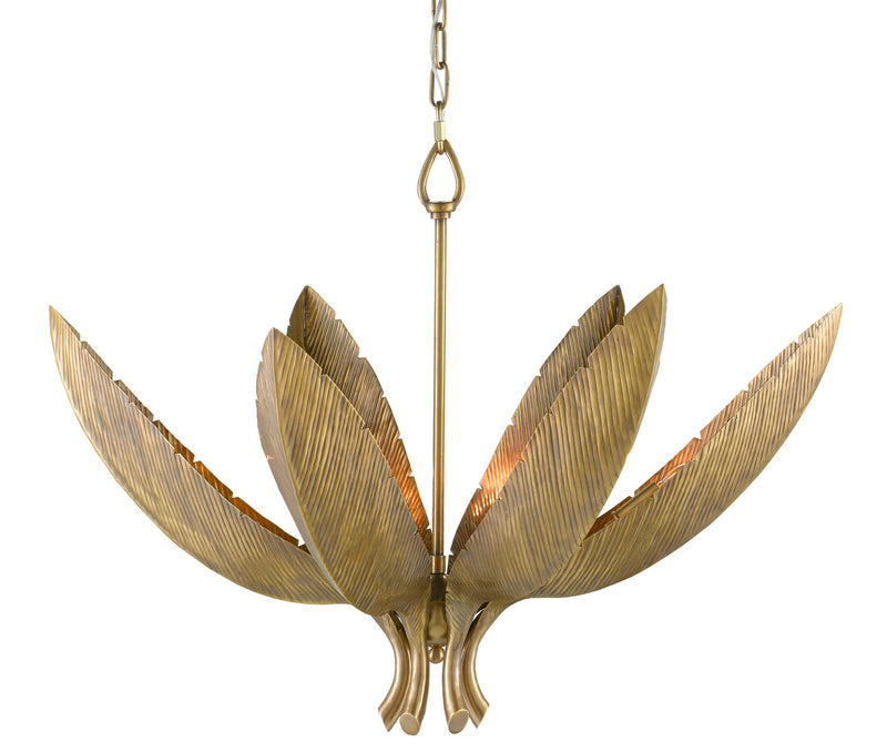 Currey and Company 9000-0766 Six Light Chandelier, Antique Brass