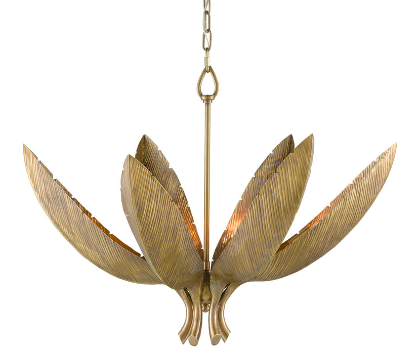Currey and Company 9000-0766 Six Light Chandelier, Antique Brass