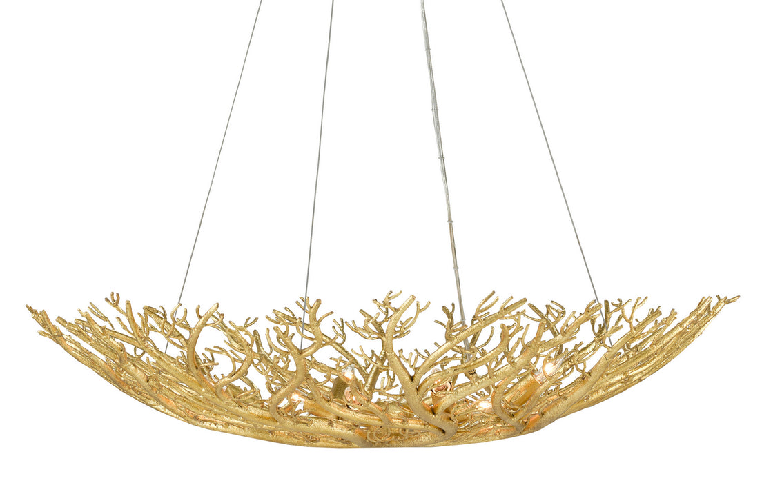 Currey and Company 9000-0780 Eight Light Chandelier, Gold Gilt