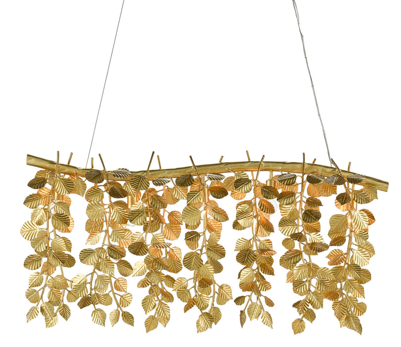 Currey and Company 9000-0781 Five Light Chandelier, Contemporary Gold Leaf
