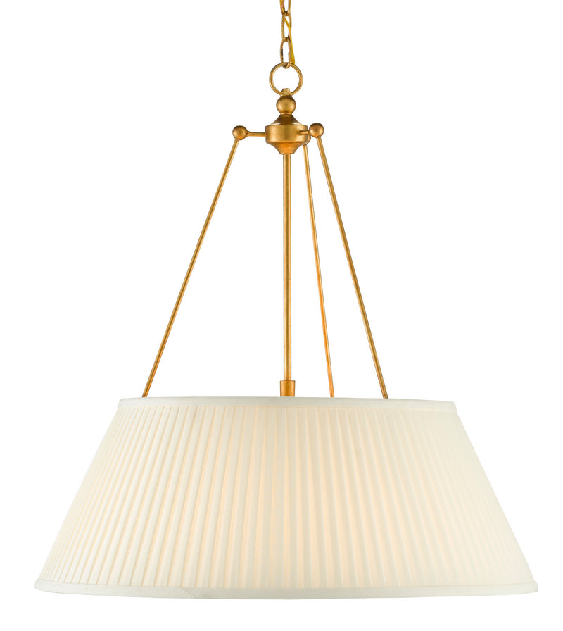 Currey and Company 9000-0793 LED Pendant, Antique Gold Leaf/White