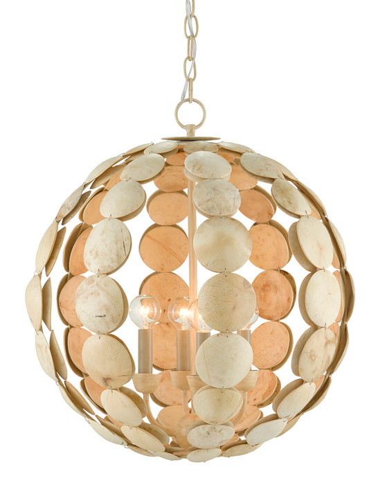 Currey and Company 9000-0806 Four Light Chandelier, Coco Cream