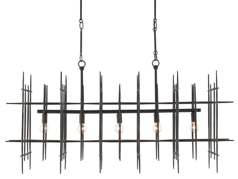 Currey and Company 9000-0809 Five Light Chandelier, Blacksmith