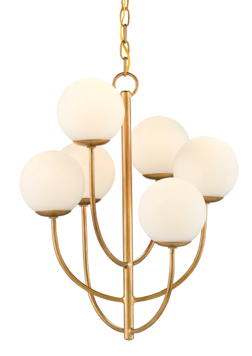 Currey and Company 9000-0819 Six Light Chandelier, Brass